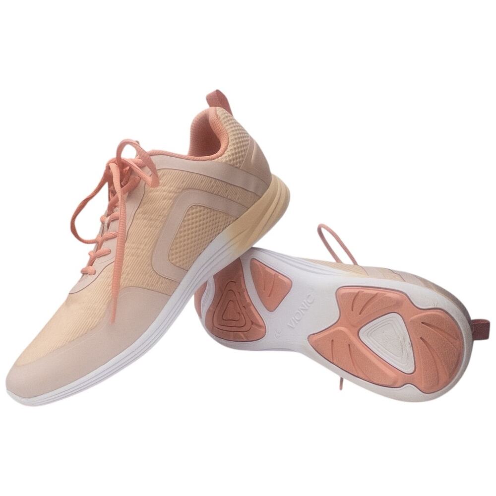 Vionic Women's Orthopedic Walking Sneakers Peach JoJo Ombre Mesh Lace Up 11